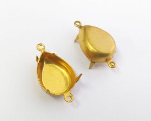 画像1: 15×11mm用/ブラスセッティング/クローズド/2リング(1個)
