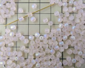 画像3: チェコガラスビーズ/ミニバレル/約4mm/ピンクフロストオーロラ（30個）