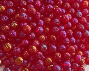 画像2: チェコガラスビーズ/ラウンド/レッドアイリス/6mm(10個)