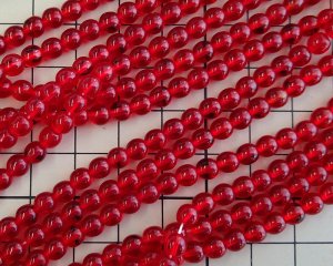 画像2: チェコガラスビーズ/ラウンド/シャムルビー/5mm(10個)