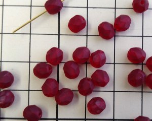 画像2: チェコガラスビーズ/ファイアポリッシュ/6mm/マットダークレッド(10個）