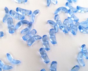 画像1: チェコガラスビーズ/エンジェルウィングS/ライトサファイア/約10×3mm(10個)