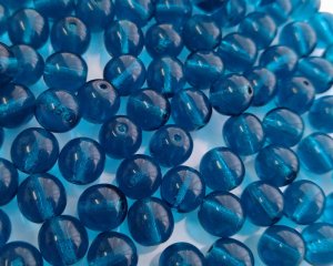 画像1: チェコガラスビーズ/ラウンド/カプリブルー/8mm(10個)