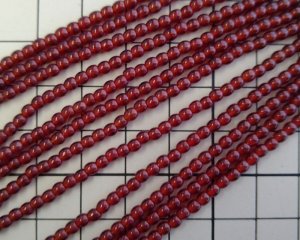 画像2: チェコガラスビーズ/ラウンド/マルーン/約3mm(45個)