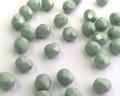 チェコガラスビーズ/ファイアポリッシュ/6mm/セージグリーンコート(10個）