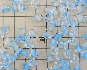 画像3: チェコガラスビーズ/ベルフラワー/クリア×ブルーホワイト（10個）