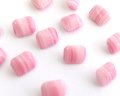 ヴィンテージ/ドイツ/ガラスストーン/ピンクストライプ/約10×8mm(1個)