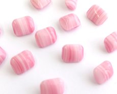 画像1: ヴィンテージ/ドイツ/ガラスストーン/ピンクストライプ/約10×8mm(1個) (1)