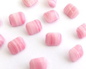 画像1: ヴィンテージ/ドイツ/ガラスストーン/ピンクストライプ/約10×8mm(1個)