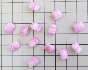 画像2: ヴィンテージ/ドイツ/ガラスストーン/ピンクストライプ/約10×8mm(1個)
