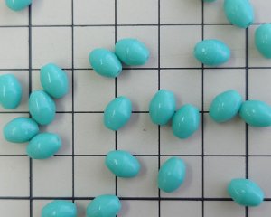画像2: ヴィンテージ/ドイツ/ガラス/オーバル/オペークターコイズ/約8×6mm(2個)