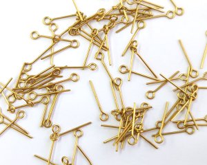 画像1: メッキなし真鍮/9ピン/約10mm/線径0.6mm(約100本)