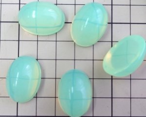 画像2: ヴィンテージ/USA/アクリルカボション/ミルキーグリーン/約25×18m(1個）