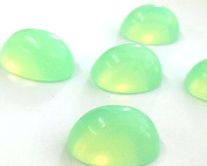 画像1: ヴィンテージ/USA/アクリルカボション/ミルキーグリーン/約25×18m(1個）