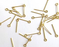画像1: メッキなし真鍮/9ピン/約12mm/線径0.6mm(約100本) (1)