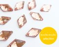 ns311/ヴィンテージ/ドイツ/ソウオンガラス/菱形/ピンク（4個）