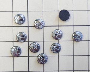 画像2: ns318/ヴィンテージ/ドイツ/ガラスカボション/テニス/ヘマタイト（1個）