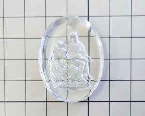 画像2: ns310ヴィンテージ/ドイツ/ガラスインタリオペンダント/ピエタ/約40×30mm（1個）