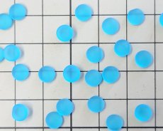 画像3: ns309/ヴィンテージ/ドイツ/ガラスカボション/フロストアクア/約6mm(1個) (3)