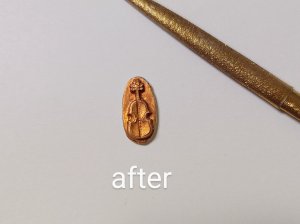 画像4: ns303/ヴィンテージ/ドイツ/ガラスカメオ/弦楽器/約16×8mm（1個）