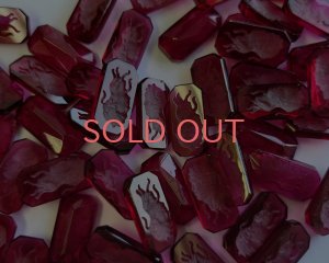 画像5: ns220/ヴィンテージ/ドイツ/ガラスストーンレリーフ/オクタゴン/約20×10mm(1個)