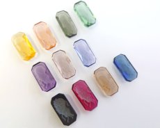 画像3: ns220/ヴィンテージ/ドイツ/ガラスストーンレリーフ/オクタゴン/約20×10mm(1個) (3)