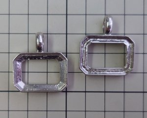 画像3: デッドストック25×18mmオクタゴン用/メタルセッティング/オープンバック(1個)