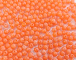 画像1: チェコガラスビーズ/ラウンド/シルキーオレンジ/約4mm(45個)