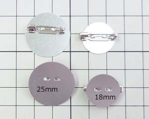 画像2: メタルブローチパーツ/ロジウム/25mm(１個)