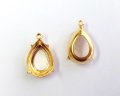 15×11mm用/ブラスセッティング/オープンバック/ゴールドメッキ(1個)