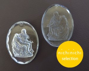 画像1: ns310ヴィンテージ/ドイツ/ガラスインタリオペンダント/ピエタ/約40×30mm（1個）