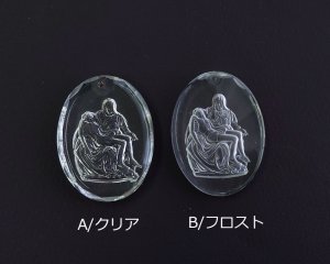 画像3: ns310ヴィンテージ/ドイツ/ガラスインタリオペンダント/ピエタ/約40×30mm（1個）