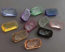 画像6: ns220/ヴィンテージ/ドイツ/ガラスストーンレリーフ/オクタゴン/約20×10mm(1個) (6)