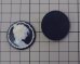 画像2: ns317ヴィンテージ/プラスチックカメオ/ラウンドブラック/約30mm/(1個) (2)