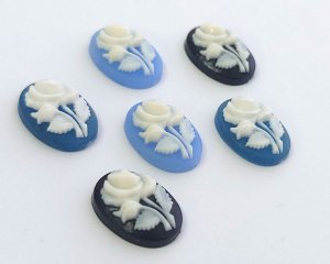 画像2: ns319ヴィンテージ/プラスチックカメオ/薔薇/約14×10mm/(1個)