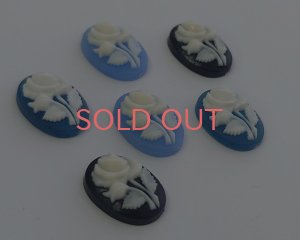 画像2: ns319ヴィンテージ/ドイツ/プラスチックカメオ/薔薇/約14×10mm/(1個)