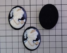 画像3: ns325/ヴィンテージ/ドイツ/プラスチックカメオ/ゴールドペイント/約40×30mm/(1個) (3)