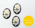 ns321/ヴィンテージ/プラスチックカメオ/薔薇/約25×18mm/(1個)