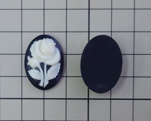 画像2: ns321/ヴィンテージ/プラスチックカメオ/薔薇/約25×18mm/(1個)