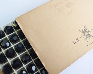 画像1: ヴィンテージ/スワロフスキー/#5000/ジェット/10mm(2個)