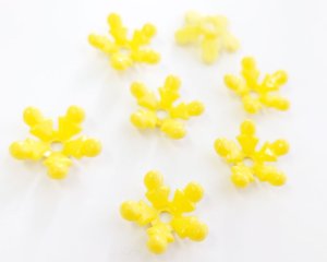 画像1: ヴィンテージ/ドイツ/プラスチック/フラワー224/イエロー（2個）