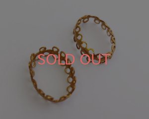 画像1: ヴィンテージ/18×13mm用/ブラスセッティング/レース(1個)
