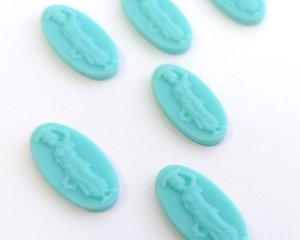 画像2: ns330/ヴィンテージ/ドイツ/ガラスカメオ/花輪を持つ女神/オペークミント/約20×10mm(1個）