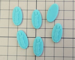 画像3: ns330/ヴィンテージ/ドイツ/ガラスカメオ/花輪を持つ女神/オペークミント/約20×10mm(1個）
