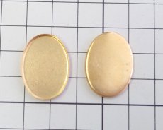 画像3: ブラス皿/25×18mm/オーバル/高さ約2mm(1個) (3)