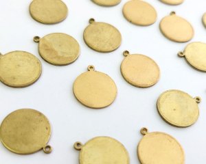 画像1: ヴィンテージ/USA/ブラスチャーム/ラウンド（1個）