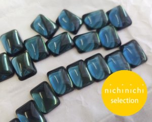 画像1: ns340/ヴィンテージ/ドイツ/ガラスカボション/モンタナ/約16×12mm(1個）