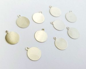 画像2: 鉄製貼り付け用メタルパーツ/シルバー/約12mm(1個)