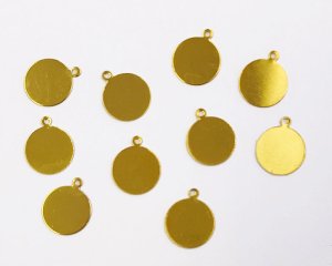 画像1: 鉄製貼り付け用メタルパーツ/ゴールド/約12mm(1個)