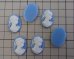 画像2: ns344/ヴィンテージ/プラスチックカメオ/レディ/グレイッシュブルー/約25×18mm/(1個) (2)
